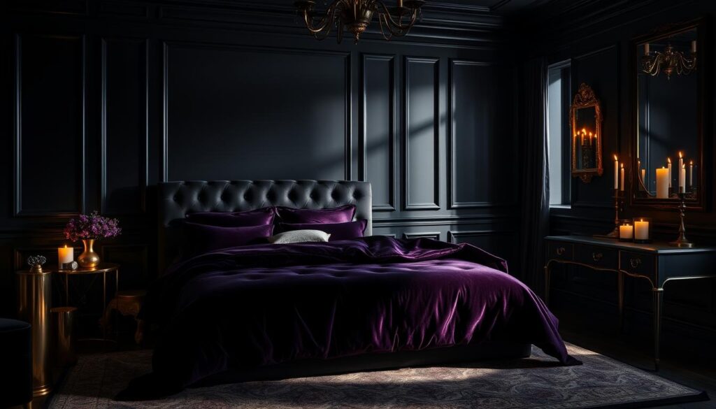 black bedroom paint