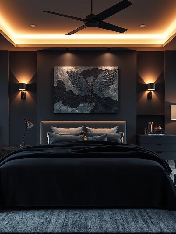 modern moody bedroom