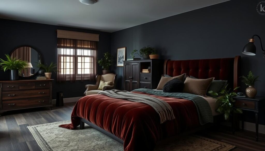 moody bedroom