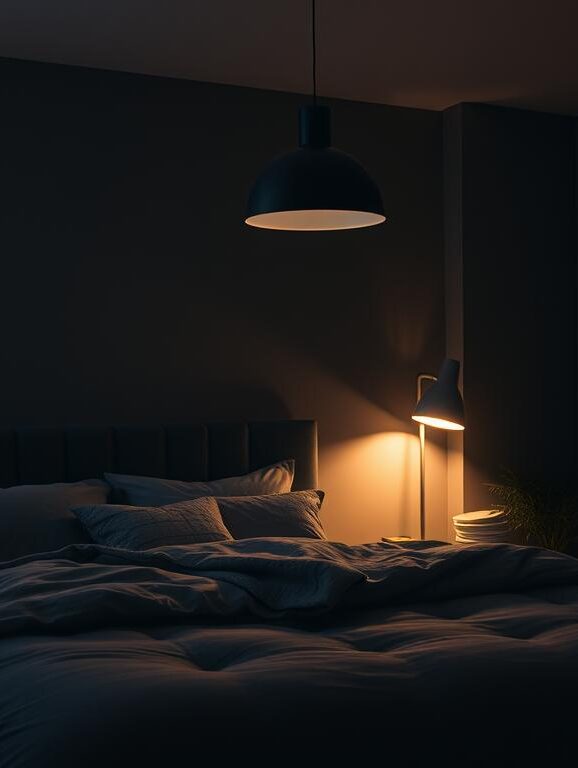 moody bedroom lighting