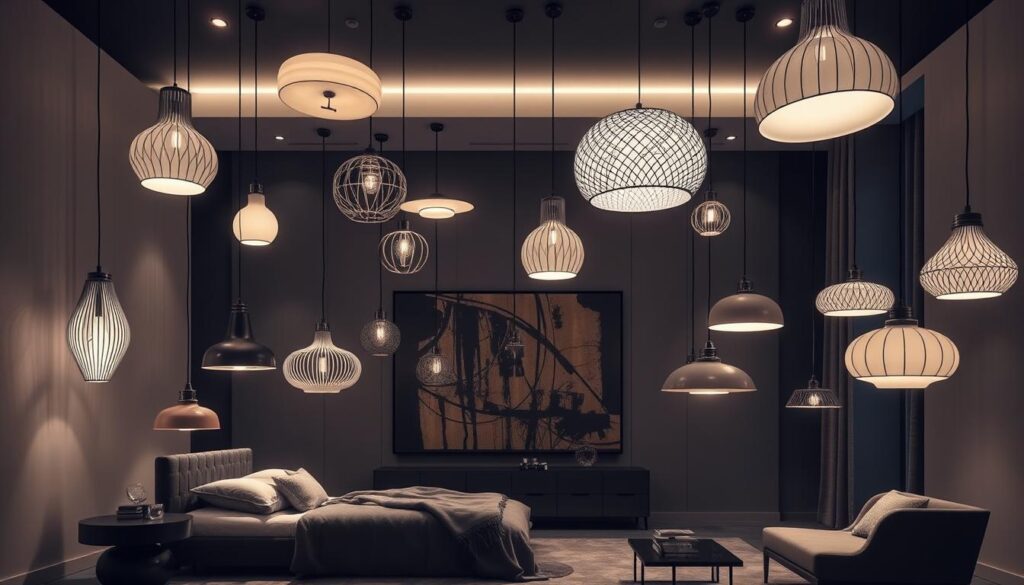 sculptural pendant lights