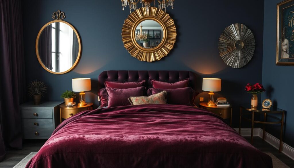 metallic bedroom accents