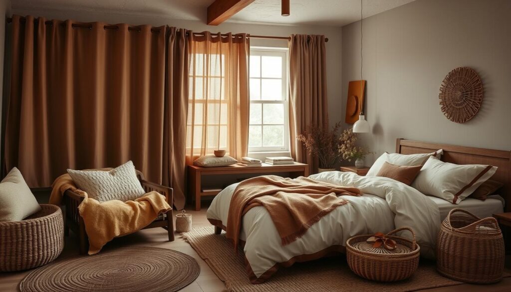 warm bedroom textures