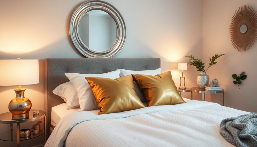 metallic bedroom decor