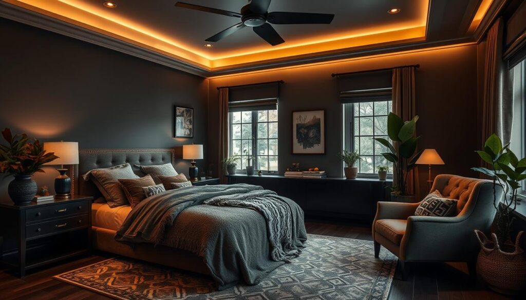 moody bedroom