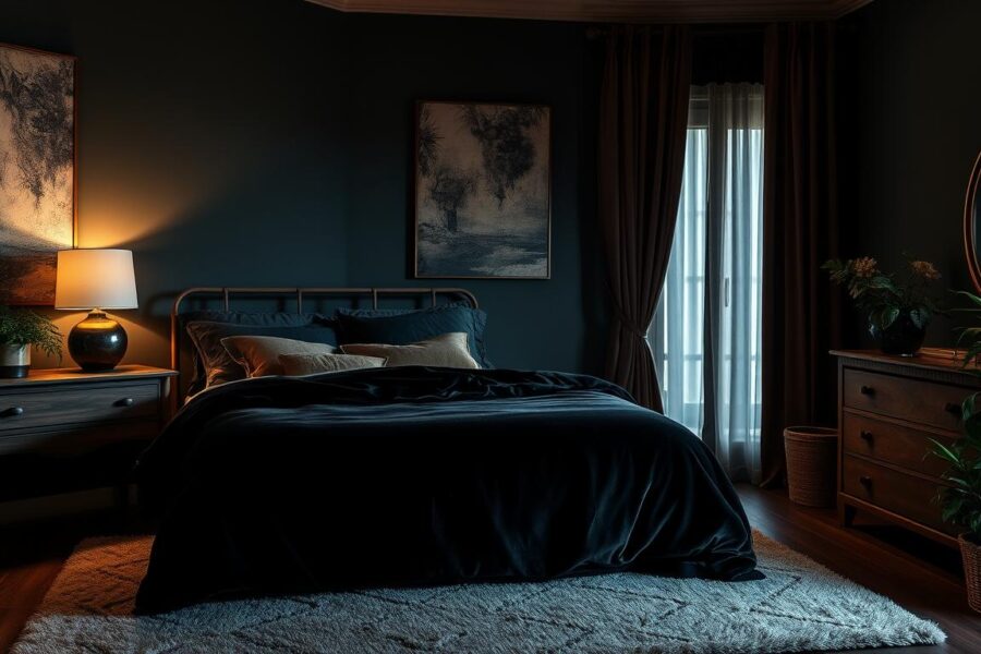 moody master bedroom